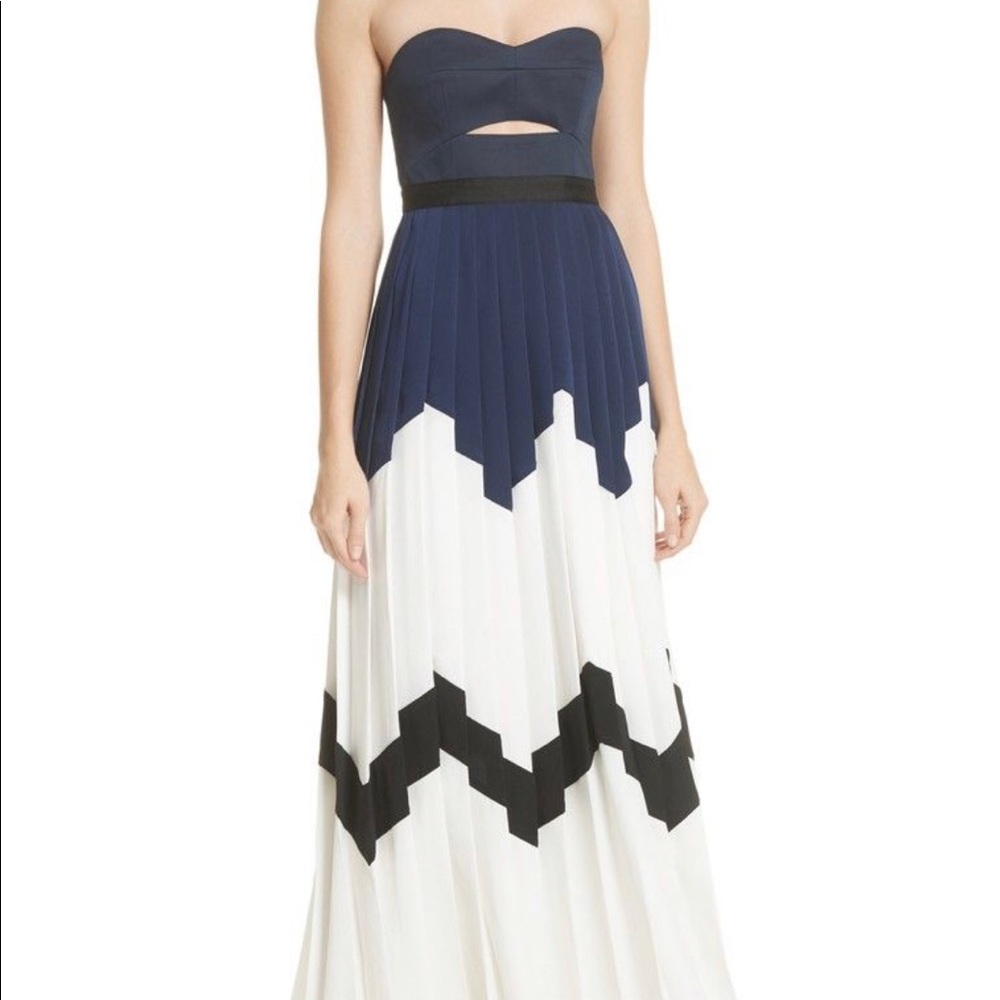 NWT Self Portrait navy and white ankle gown